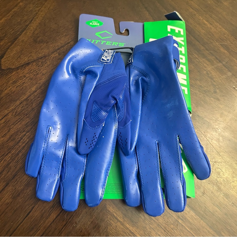 Cutters Rev Pro 4.0 Receiver Glvs Solid Royal A/XL, Royal Blue (S500-S-10-35) - Picture 2 of 4